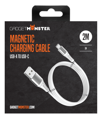 Magnetisk USB-C-USB-A laddkabel, 2m