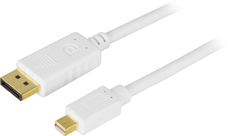 DisplayPort till Mini DisplayPort kabel 2m, 20-p ha - ha, vit