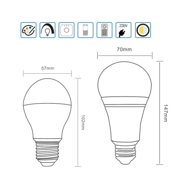 LED RGB light bulb E27 - Gledopto