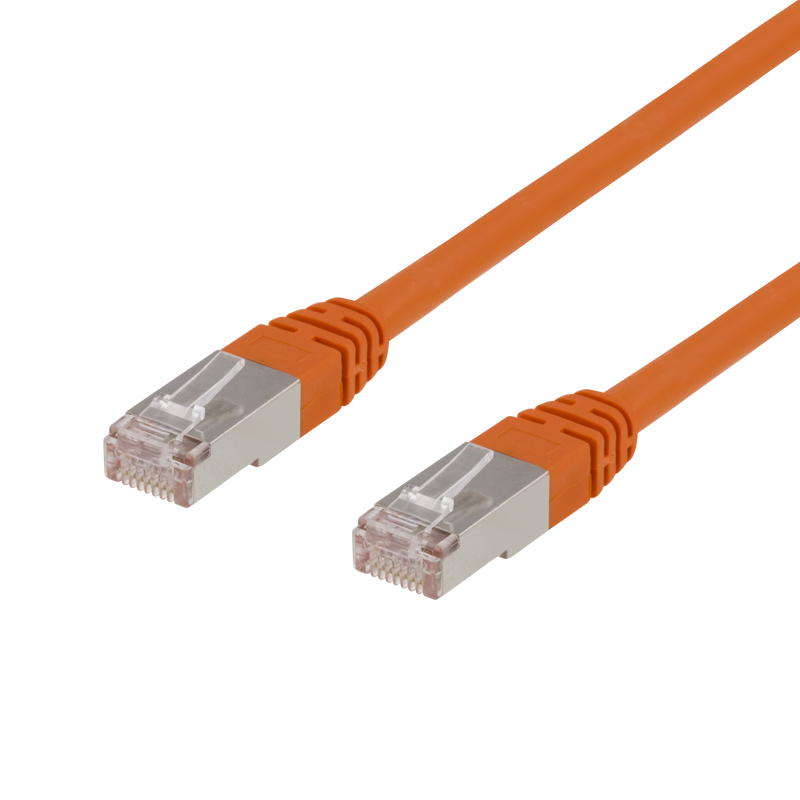 Nätverkskabel 1,5m F/UTP Cat6, 250MHz, Delta, LSZH, orange