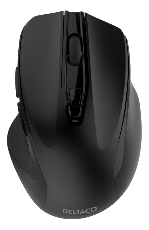 DELTACO Wireless office silent mouse, ergonomic shape, USB rec