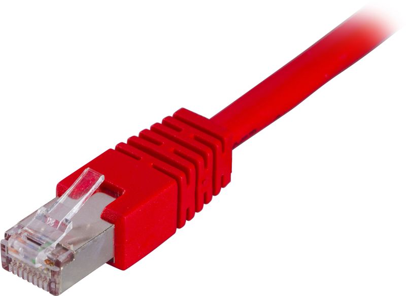 Network Cable 0.3m F/UTP Cat6, LSZH, red