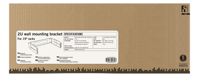 DELTACO 19" wall mount rack with adjustable depth, 2U, 15kg load capacity, steel.