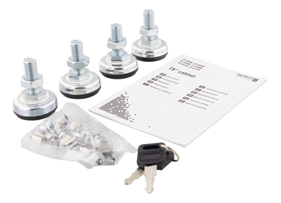 DELTACO 19" cabinet, 6U, 540x450mm, standing or wall-mounted, glass door, white.