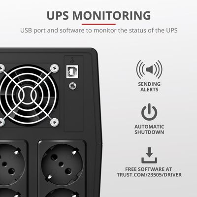 Paxxon 1500VA UPS 4st uttag Schuko