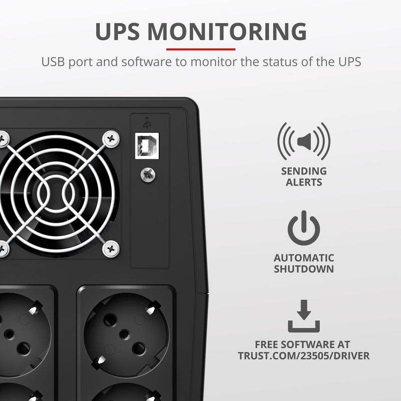 Paxxon 1500VA UPS 4st uttag Schuko