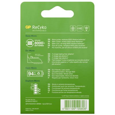 ReCyko Laddningsbara AA-batterier 2600mAh 4-pack