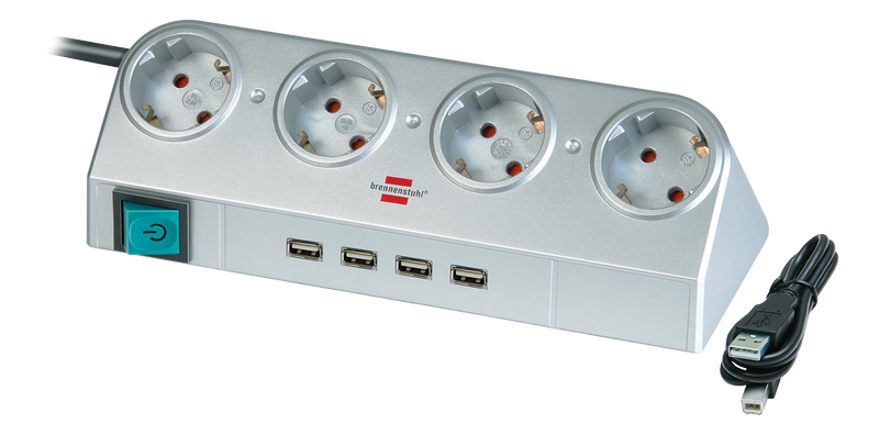 Desktop-Power, 4xCEE 7/4. 1xCEE 7/7, 4xUSBTyp A, silver