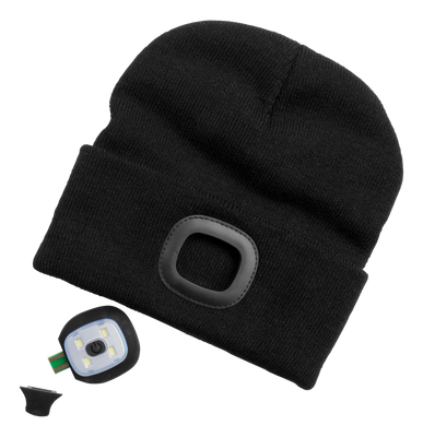 Mössa med LED-lampa, svart