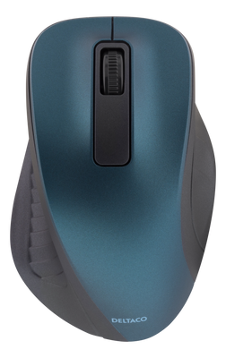 DELTACO trådlös optisk mus 2,4GHz, 3 knappar med scroll, blå