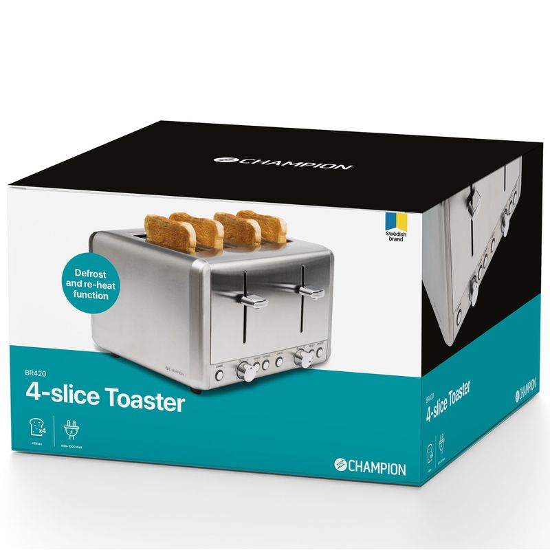 Toaster 4 slices Stainless Steel