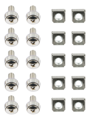 DELTACO, M6 skruvsats, stjärn,  (brickor + skruvar + muttrar) 10-p