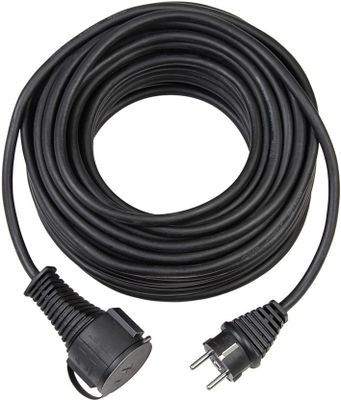 Jordad förlängningskabel 10m, CEE 7/7 - CEE 7/4, sv