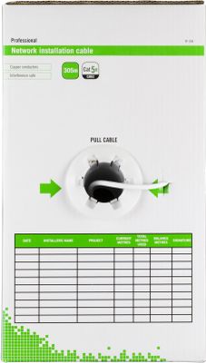 DELTACO U/UTP Installation Cable, Cat5e, 305m, white