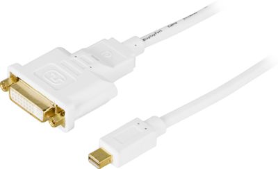 Mini DisplayPort to DVI-I cable 1m, ha-ho, white.
