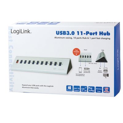 USB 3.0-hub 10+1 fast charge