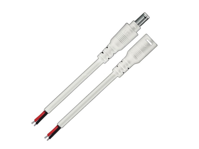 DC5521 Skarv - Med lås - Vit - 2-pol