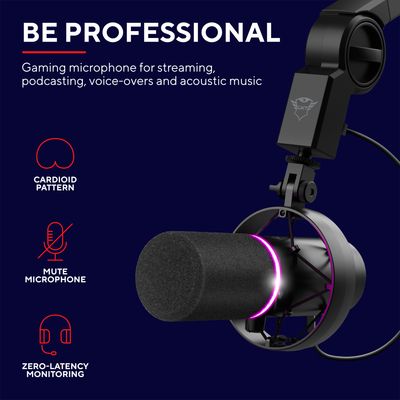 GXT 255+ Onyx Microphone & Arm