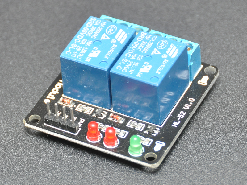 Relay board  5v/logic level operation 2 channel - assembled