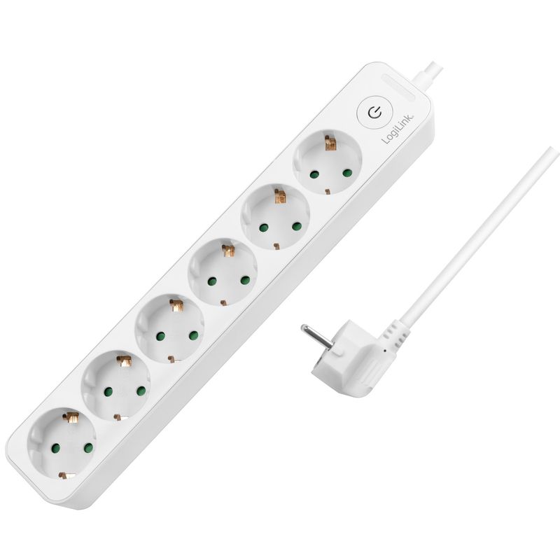 Power strip 6-way with switch 1.5m White