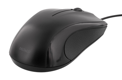 DELTACO trådad optisk mus, 3 knappar med scroll, 1200 DPI, svart
