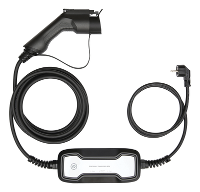 e-Charge laddkabel, Schuko till typ 1, 1 fas, 3,6KW, 5m, svart