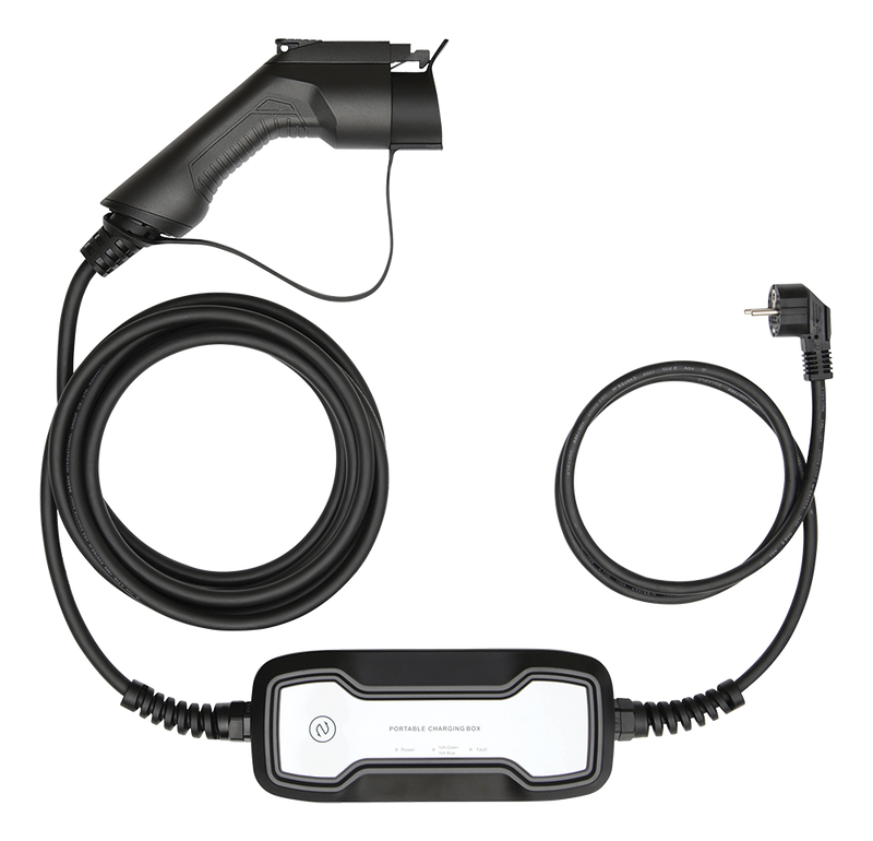 e-Charge laddkabel, Schuko till typ 1, 1 fas, 3,6KW, 5m, svart