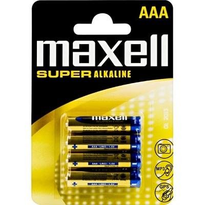 Maxell batteries, AAA (LR03), Super Alkaline, 1.5 V, 4-pack