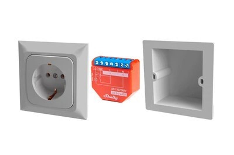 Enkanalig fjärrströmbrytare med effektmätning för inbyggnad WiFi & Bluetooth - Shelly 1 PLUS