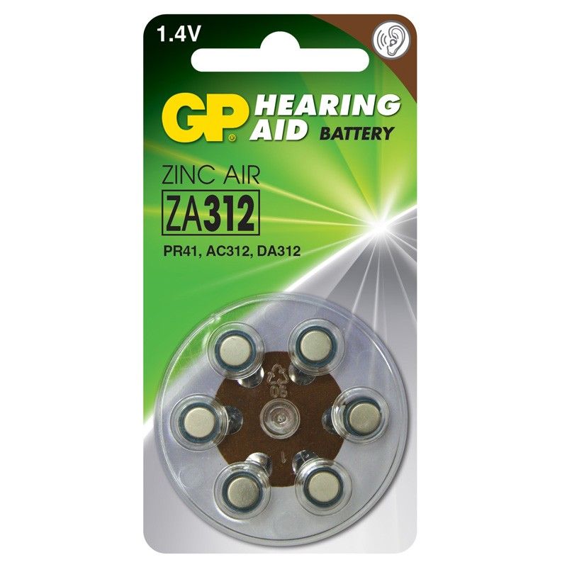 ZA 312 PR41 Hearing Aid Battery 6-pack