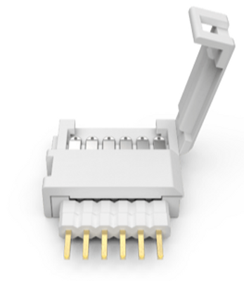 Litcessory Cut-End to 6-Pin Snap connectors - HUE v4 -  4 pack - White