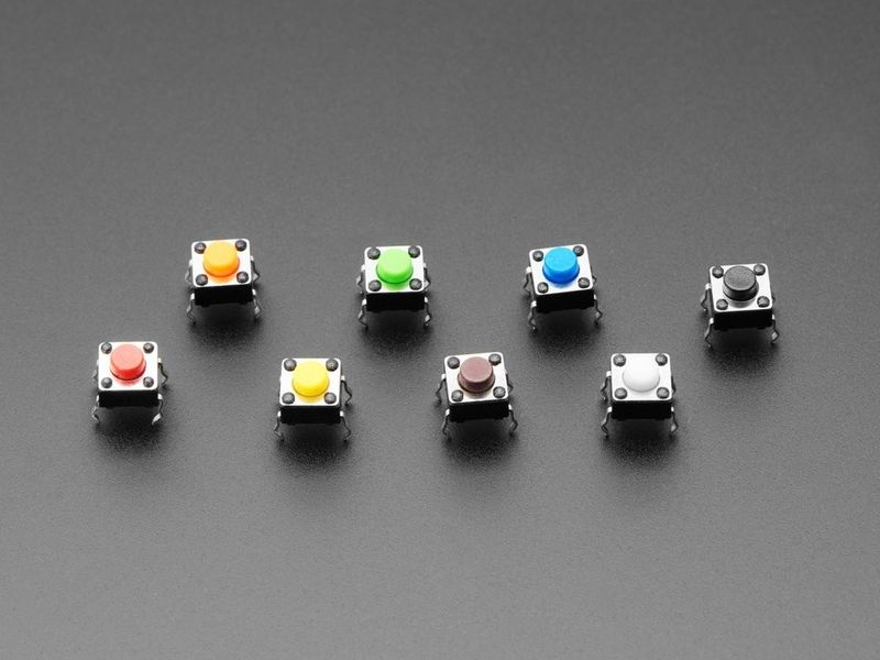 6mm Rainbow Tactile Button - 8 Pieces