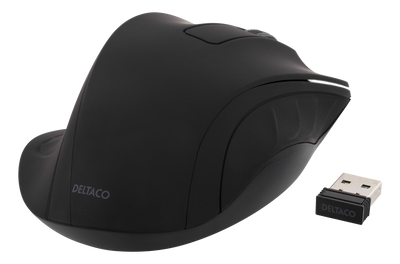 DELTACO trådlös optisk mus 2,4GHz, 3 knappar med scroll, svart