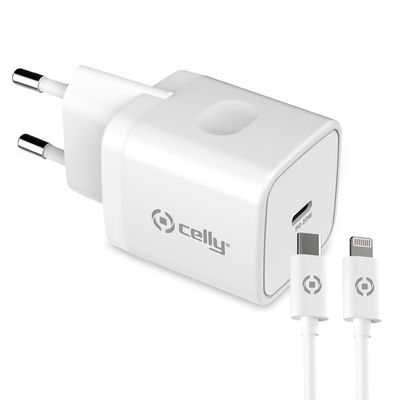 USB-laddare USB-C PD 20W + Lightningkabel