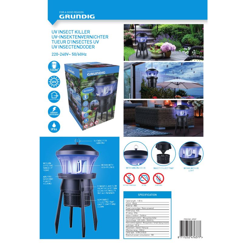 Myggfångare 9W / 230V, 100 Kvm