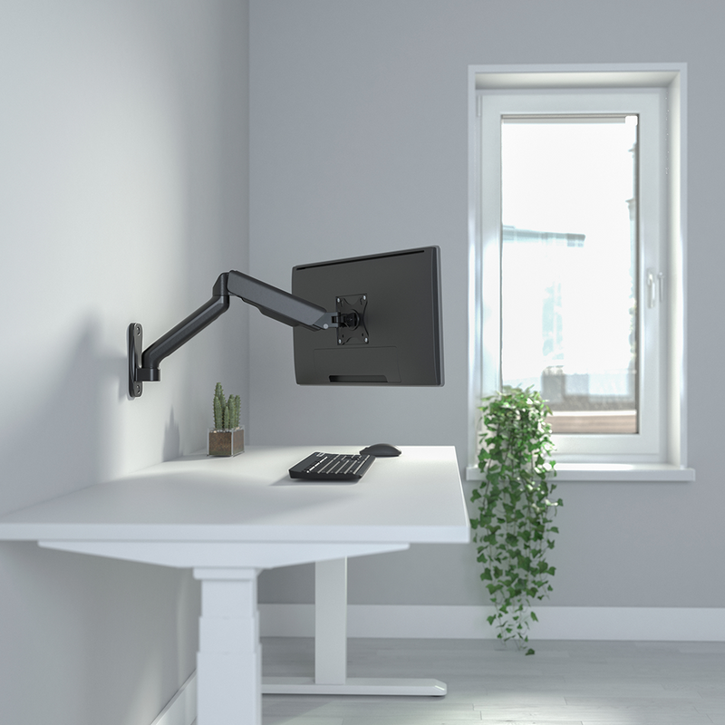 DELTACO Office, Singel wall, gas spring, 17"-32",2-9kg,75x75-100x100DE