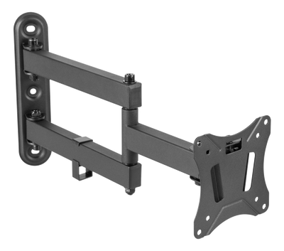 DELTACO Office, full-motion 3-way wall, 13"-27", 25kg, 75x75-100-100