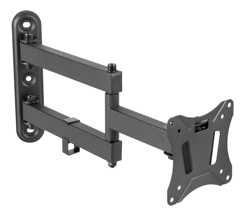 DELTACO Office, full-motion 3-way wall, 13"-27", 25kg, 75x75-100-100