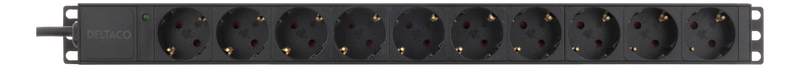 Power strip 3m, 10xCEE 7/4 outlets, 1xCEE 7/7 outlet, 0.501m 1U, black