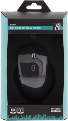 DELTACO trådlös optisk mus, 6 knappar med scroll, 1600 DPI, svart