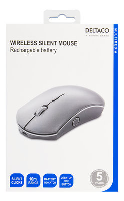 DELTACO Wireless office silent mouse, battery indicator, USB recei