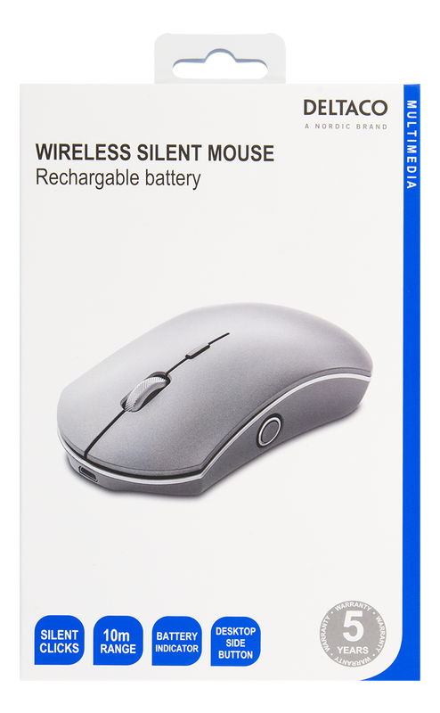 DELTACO Wireless office silent mouse, battery indicator, USB recei