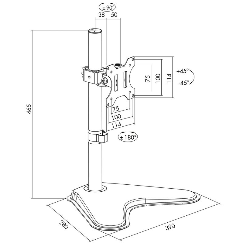 Monitorställ/Fot Single 13-32"