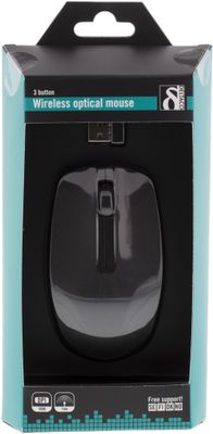 DELTACO trådlös optisk mus, 3 knappar med scroll, 1000 DPI, USB, sva