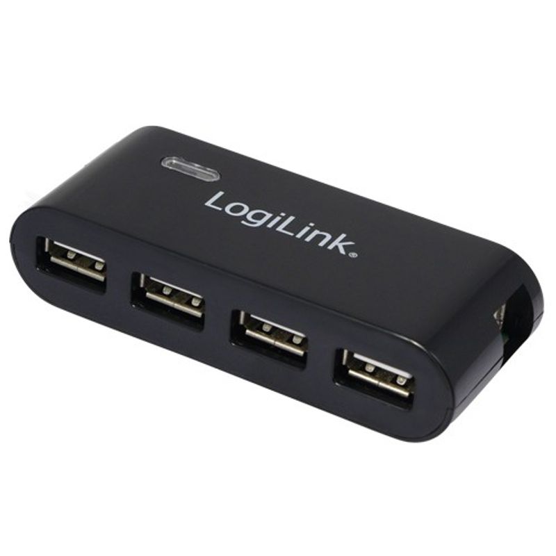 USB 2.0-hub 4-port Svart