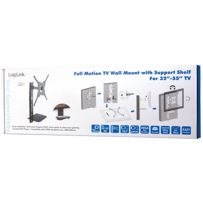 TV-väggfäste med hylla 32-55"