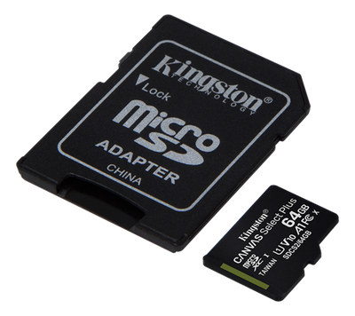 Kingston microSDXC - 64GB - High Performance - UHS-I U1 - Class 10 A1
