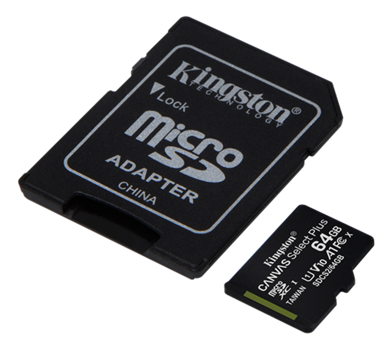 Kingston microSDXC - 64GB - High Performance - UHS-I U1 - Class 10 A1
