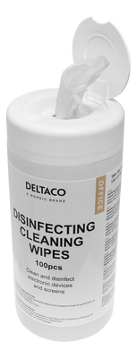 DELTACO Office Disinfecting cleaning wipes, 100 pcs