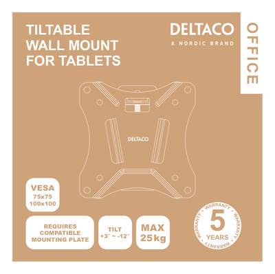 DELTACO Office Wall mount VESA 75x75, 100x100 White
